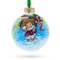 Girl with Candy Cane Glass Ball Christmas Ornament 3.25 Inches